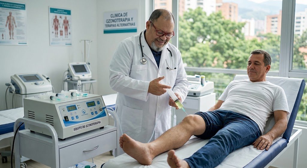 Sesión de ozonoterapia médica en Consultorio Alíviate, Medellín